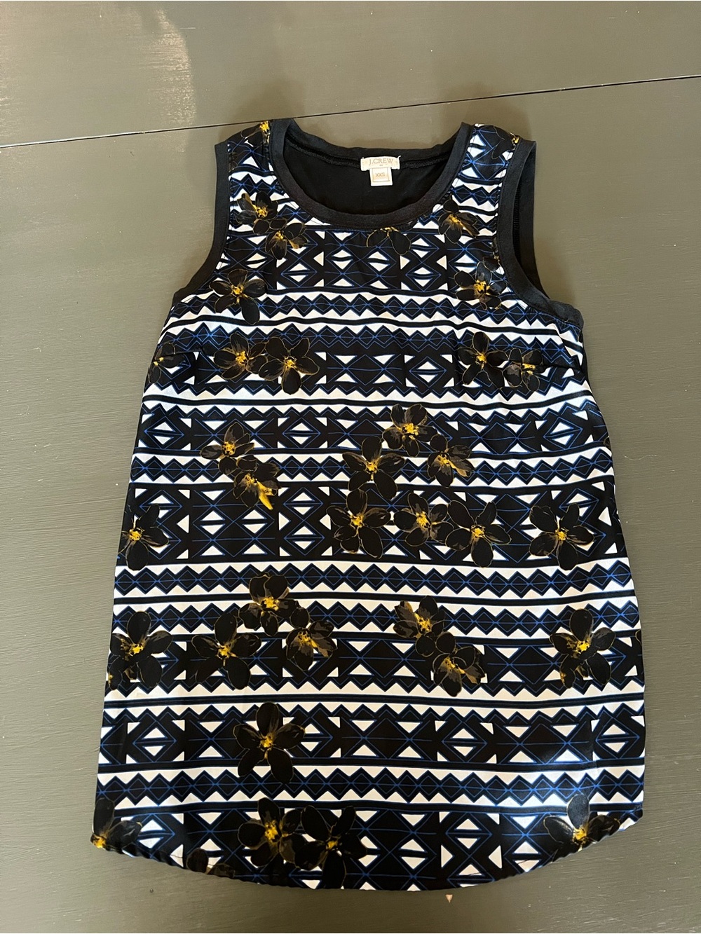 Women’s Black and yellow Geo Floral Sleeveless Blouse